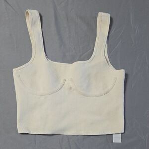 Good American Sz 3/4 Cream Bra Top